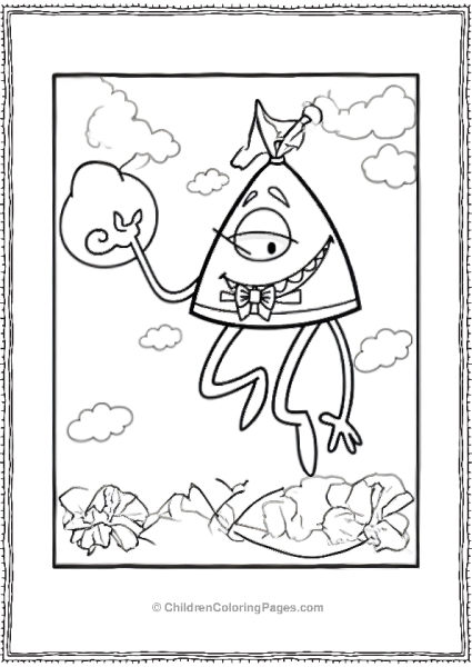 Bill Cipher With A Bow Tie Floating In The Sky Gravity Falls Scaled Free PDF Printable