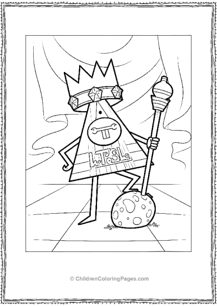 Bill Cipher With A Crown And A Scepter Gravity Falls Free PDF Printable