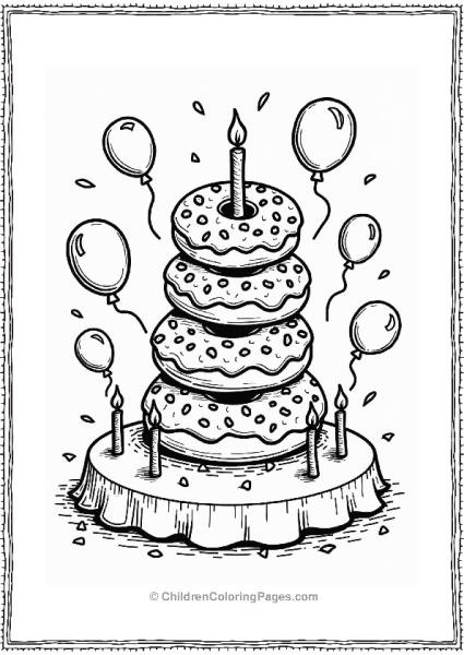 Birthday Donut Cake With Sprinkles 1 Free PDF Printable