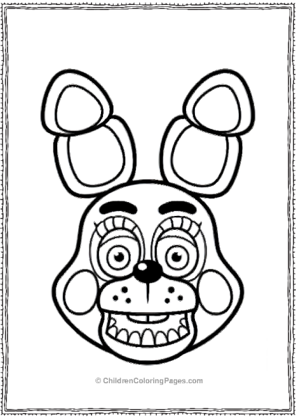 Bonnie The Bunny Head With Big Eyes Five Nights At Freddy’s Coloring Page Free PDF Printable