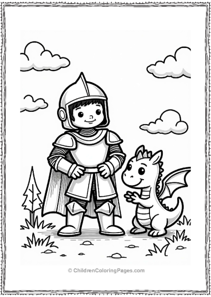 Brave Knight And Friendly Dragon Free PDF Printable