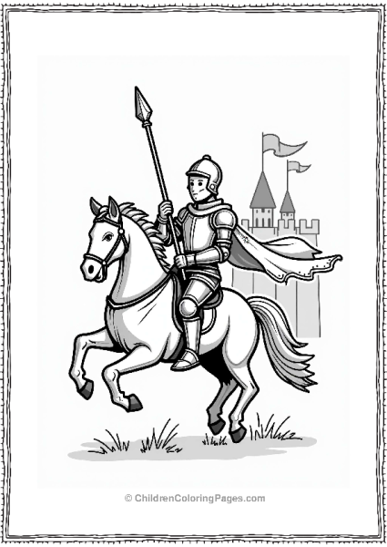 Brave Knight On Horse Ready For Joust Free PDF Printable