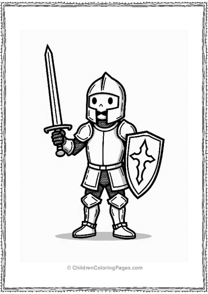 Brave Knight Standing Tall With Sword Free PDF Printable