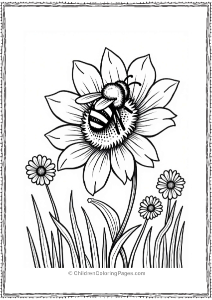 Spring Bumblebee On A Flower Free PDF Printable