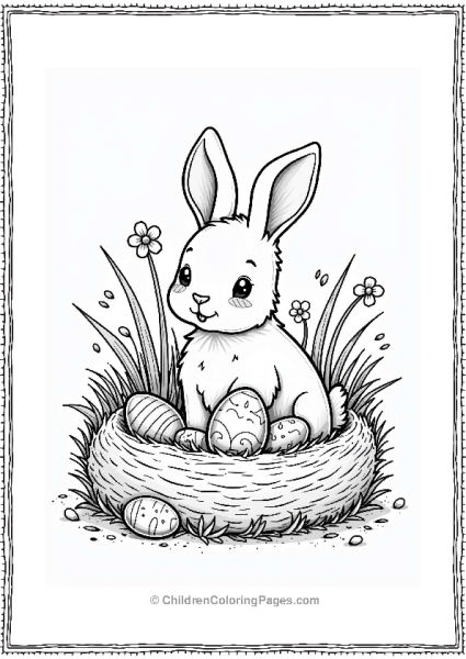 Bunny Nest With Easter Eggs Free PDF Printable