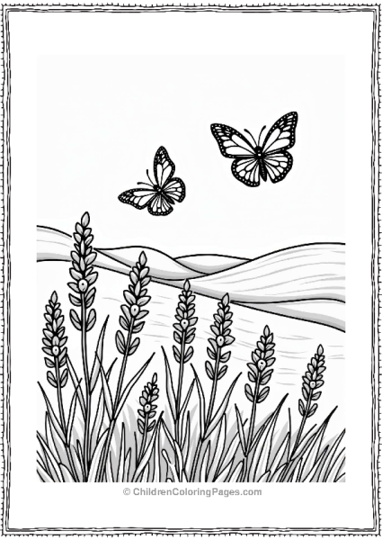 Spring Butterflies Over Blooming Lavender Free PDF Printable