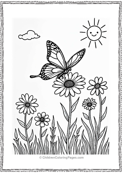 Spring Butterfly Landing At Flower Festival Free PDF Printable