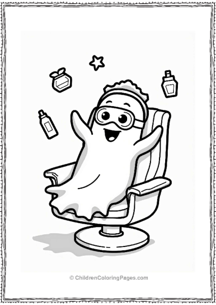 Charming Ghost In A Spa Chair Free PDF Printable