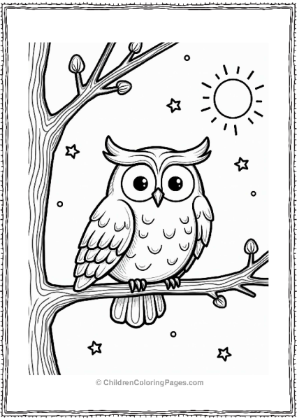 Spring Charming Night Owl Under Moonlight Free PDF Printable