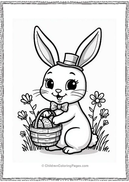 Cheerful Bunny With Easter Eggs Free PDF Printable