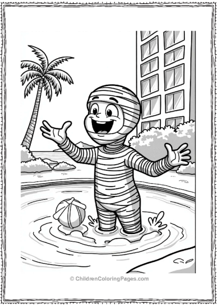 Cheerful Mummy By The Pool Free PDF Printable