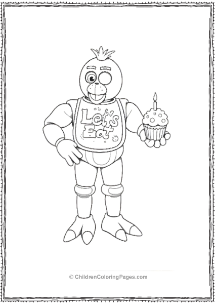 Chica From Five Nights At Freddy’s Holding A Cupcake Free PDF Printable