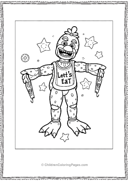 Chica The Chicken Animatronic From Five Nights At Freddy’s Free PDF Printable