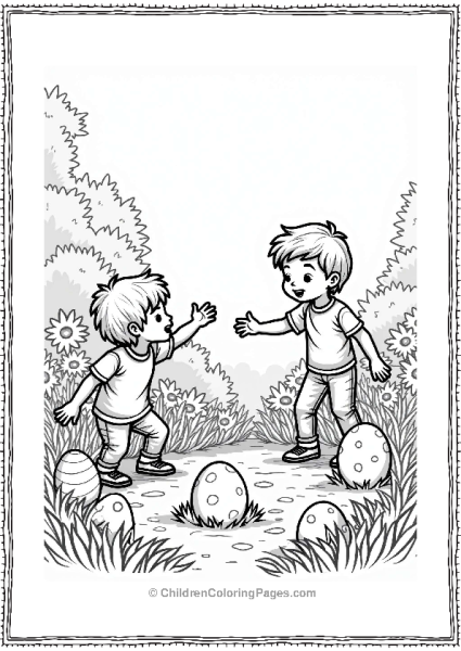 Spring Children Easter Egg Hunt In The Garden Free PDF Printable