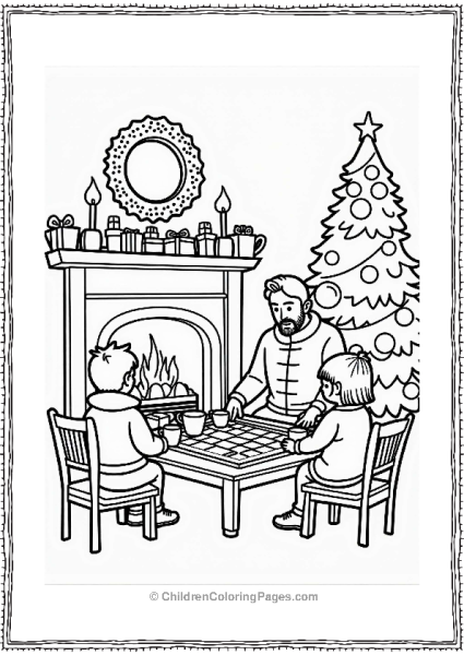 Christmas Family Game Night By The Fireplace Free PDF Printable