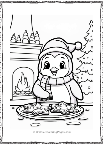 Christmas Penguin Baking Cookies Free PDF Printable