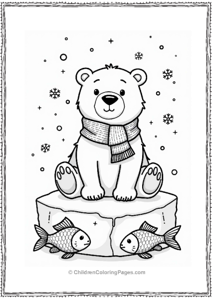 Christmas Polar Bear On Ice Free PDF Printable