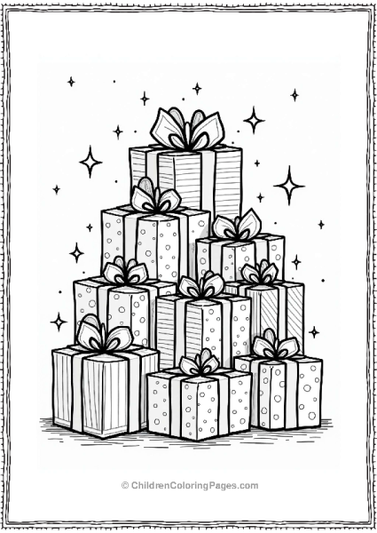 Christmas Presents Stack Free PDF Printable