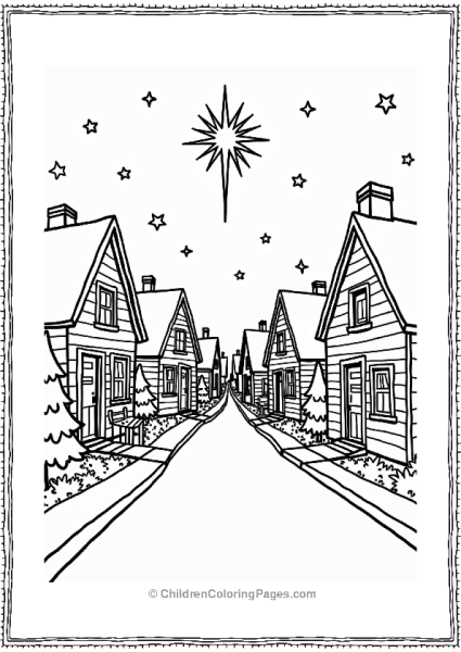 Christmas Street Scene With Unique Lights Free PDF Printable