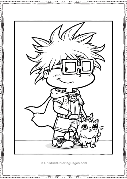 Chuckie Wearing Superhero Cape Rugrats Free PDF Printable