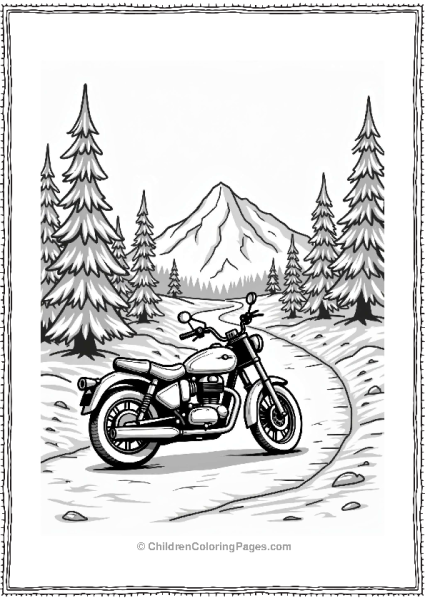 Classic Motorcycle By A Winding Road Free PDF Printable