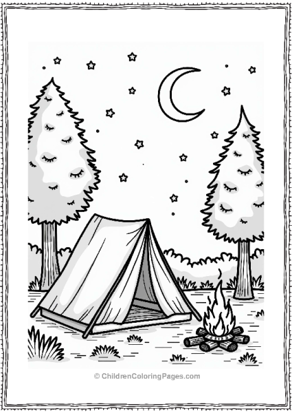 Spring Cozy Campsite Under A Starry Sky Free PDF Printable