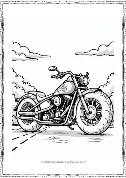 Custom Motorcycle With Flame Design Free PDF Printable