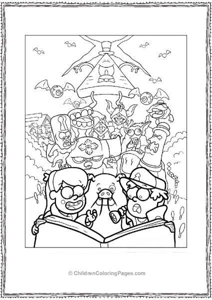 Dipper And Mapel Pines Stuck With Ghosts Gravity Falls Free PDF Printable