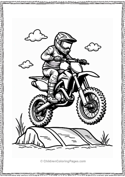 Dirt Bike Mid Jump Over Ramp Free PDF Printable