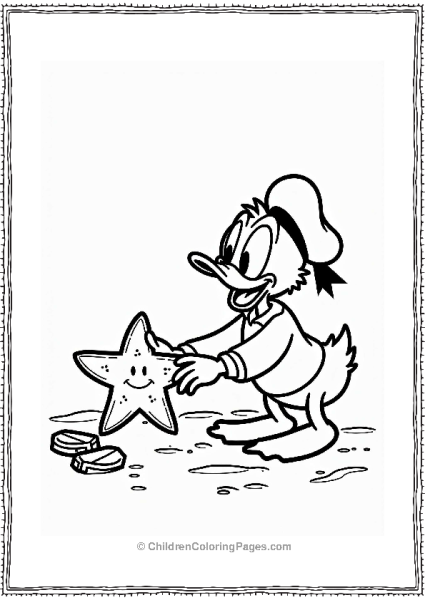 Donald Duck And The Starfish Free PDF Printable