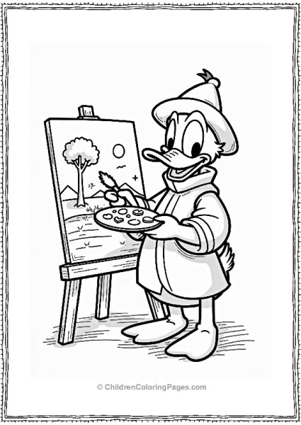 Donald Duck As A Renaissance Painter Free PDF Printable