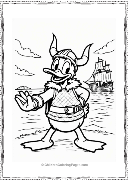 Donald Duck As A Viking Free PDF Printable