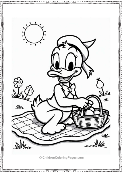 Donald Duck At A Picnic Free PDF Printable