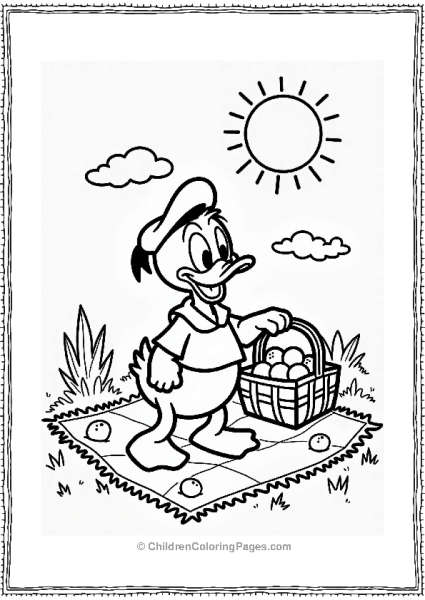 Donald Duck At A Summer Picnic Free PDF Printable