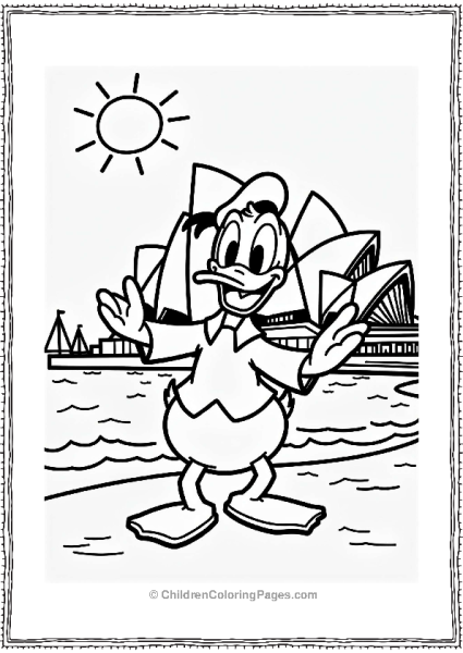 Donald Duck At Sydney Opera House Free PDF Printable