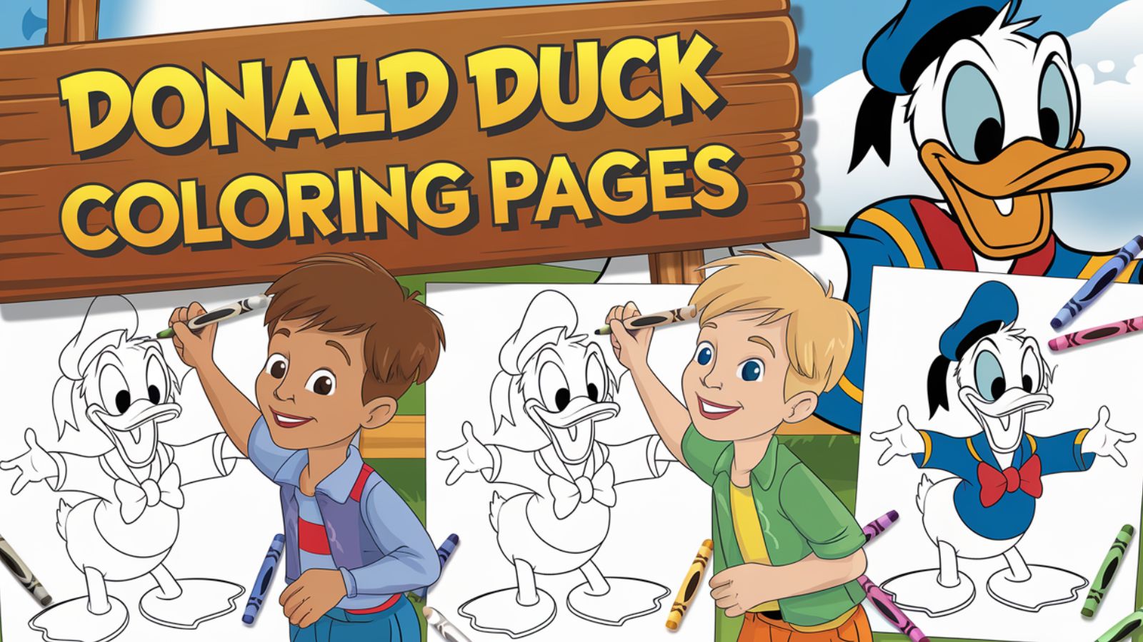 Donald Duck Coloring Pages – Free PDF Printables 🦆🥚