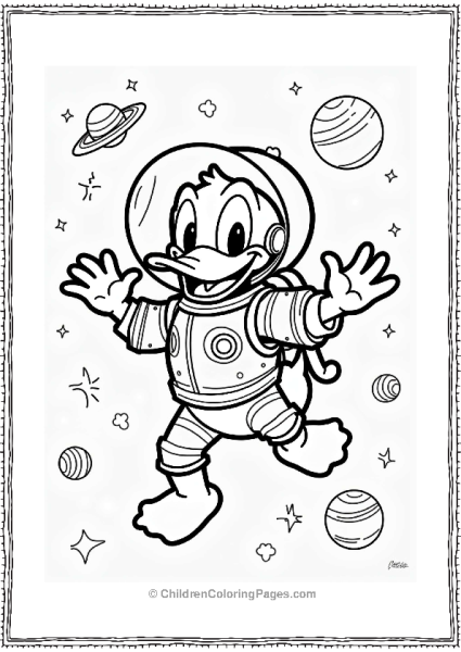 Donald Duck’s Space Adventure Free PDF Printable