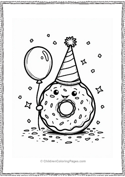 Donut Character At A Party Free PDF Printable