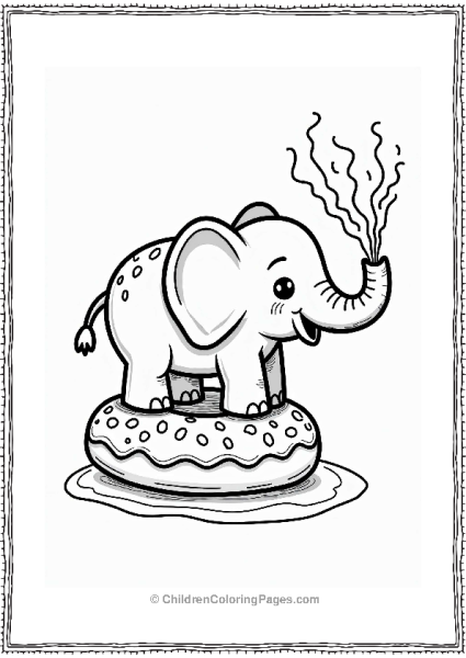 Donut Elephant On A Donut Island Free PDF Printable