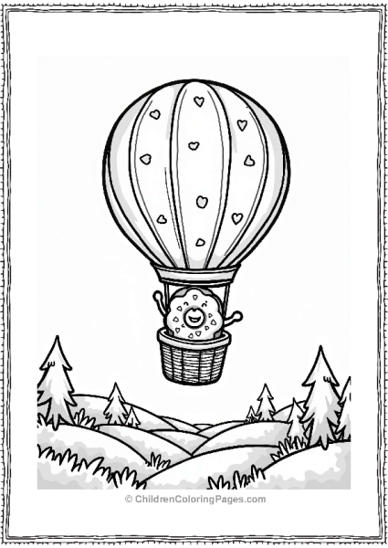 Donut In A Hot Air Balloon Free PDF Printable