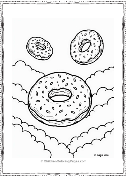 Donut Islands In A Cloudy Sky Free PDF Printable