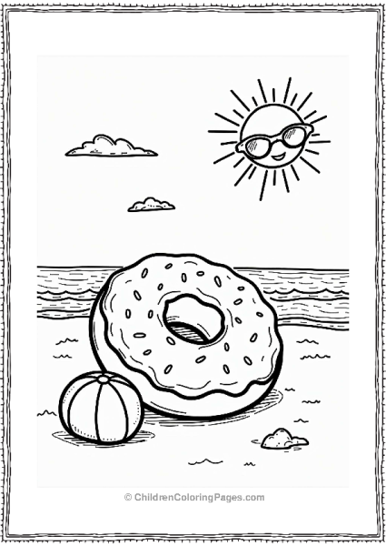 Donut On The Beach Free PDF Printable