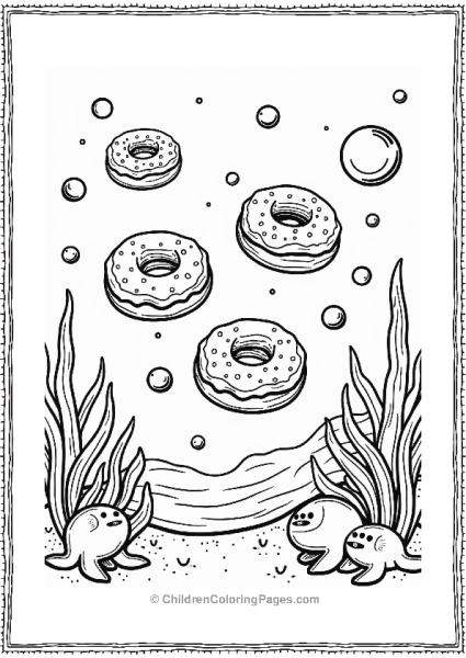 Donut Parade In Bubble Ocean Free PDF Printable