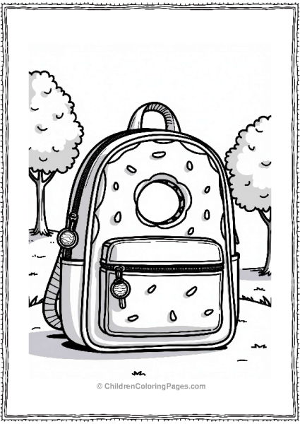 Donut Shaped Backpack In The Park Free PDF Printable