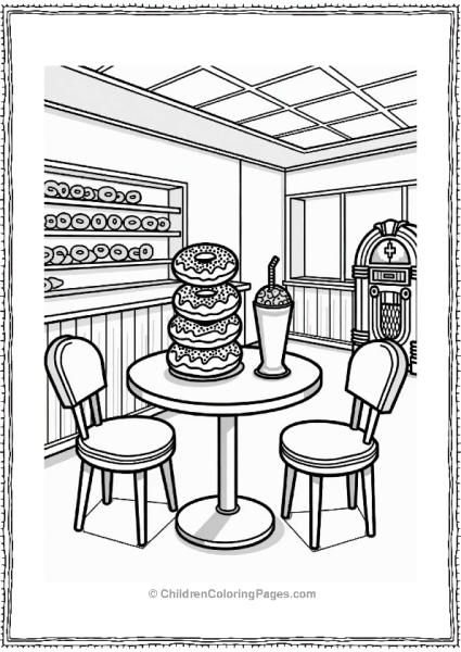 Donuts And Milkshake At The Diner Free PDF Printable