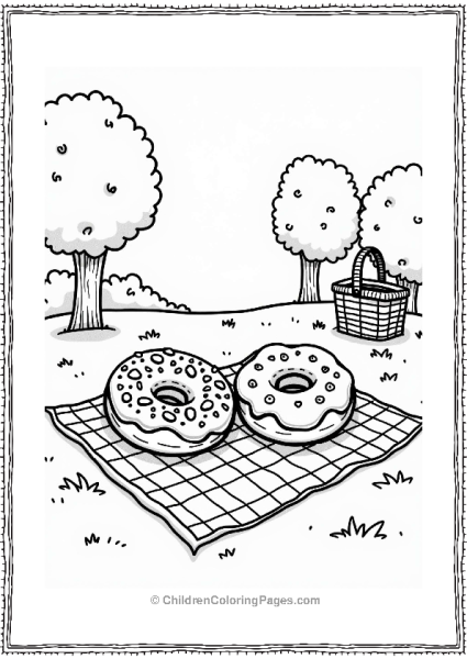 Donuts At A Picnic Free PDF Printable