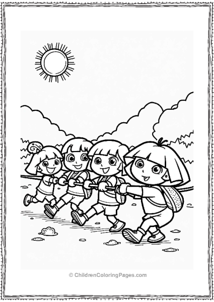 Dora The Explorer And Friends Tug Of War Free PDF Printable