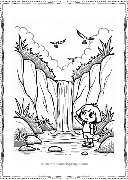 Dora The Explorer Discovers A Hidden Waterfall Free PDF Printable