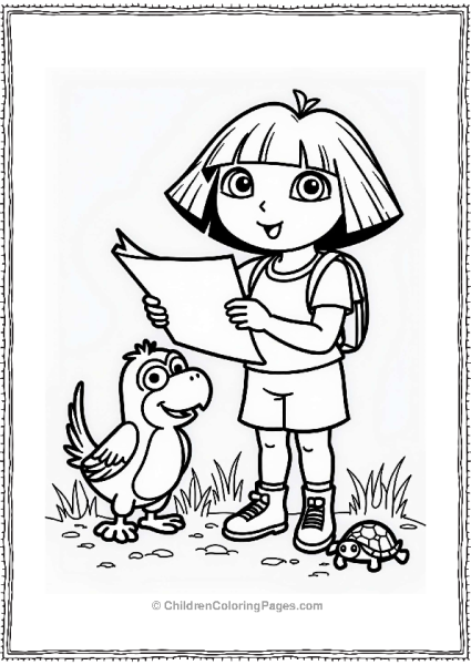 Dora The Explorer With A Map Free PDF Printable