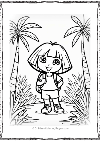 Dora The Explorer With Backpack In Jungle Free PDF Printable